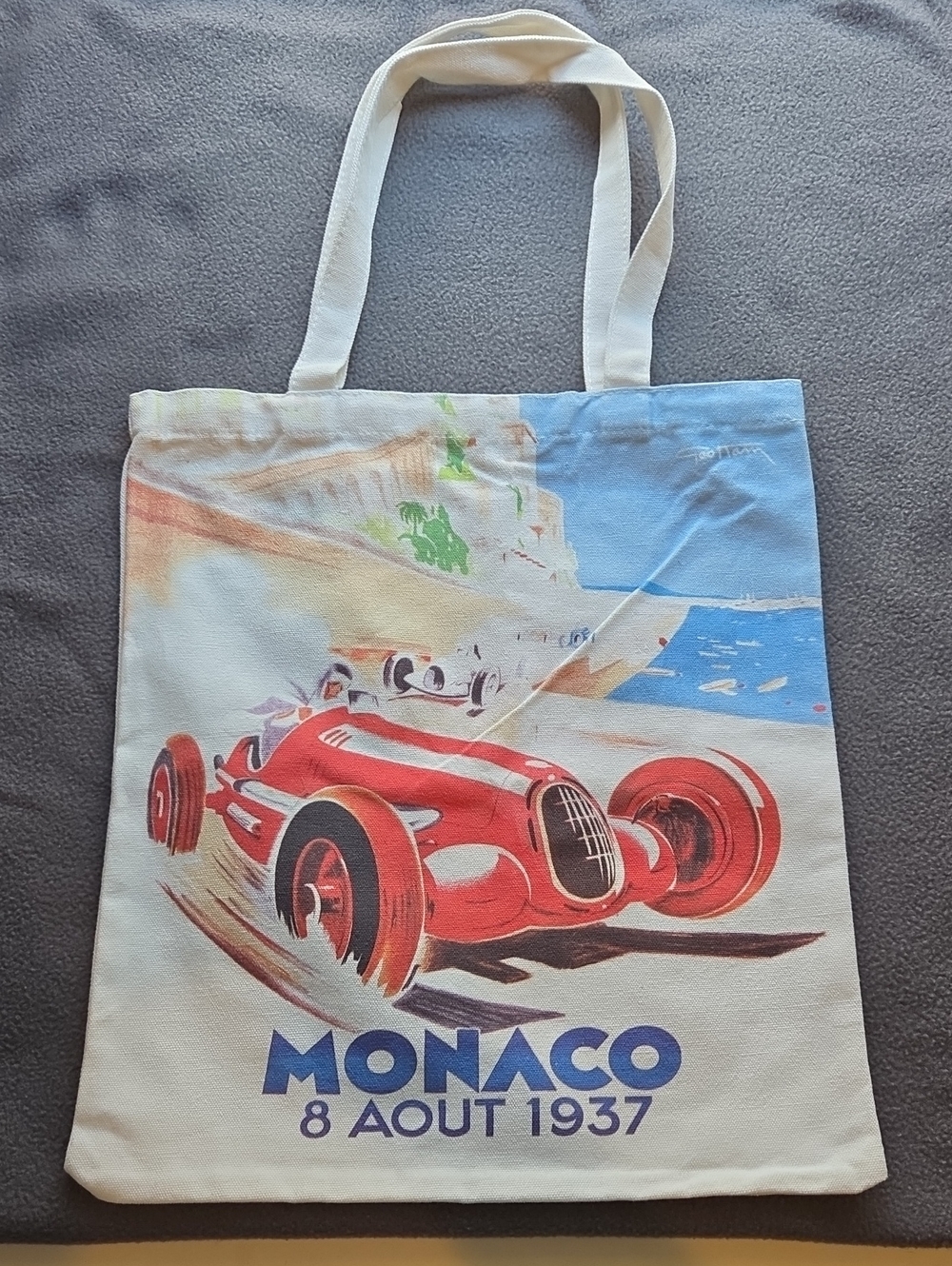 Monaco 8 Aout 1937 Red Vintage Racing Tote Bag - Men Bags